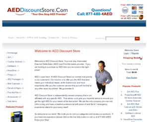 discountaedstore.com: AED Discount Store
AED Discount Store offers Automated External Defibrillators (AEDs) and AED Supplies. We carry Zoll AEDs, Cardiac Science Defibrillators & many other brand name defibrillators. Competitive pricing and 247 Sales & Customer Service. Free Shipping on all AED.