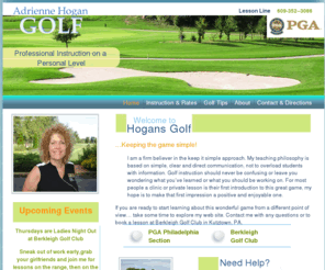 hogansgolfinstruction.com: Expert Golf Lessons - Kutztown PA
Golf lessons, private golf lessons, course golf instruction - Adrienne Hogan is at Berkleigh Golf Club, Kutztown PA Berks County