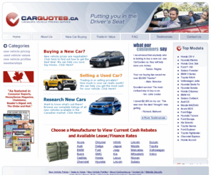 carquotes.ca: Canadian Car Prices: Canadian New & Used Car Prices - Car Quotes Canada
Buying a new car or selling a used car in Canada? Find Canadian new car prices and Canadian used car prices at Car Quotes Canada. Get a great price for your new or used car!