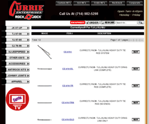 currectlync.com: Currie Enterprises 4x4 Rear Ends Categories
Currie Enterprises brings you the best in Rear Ends, Axles, 9 inch components, Bumpers and Jeep Parts for 4x4s and jeeps, 
including everything from rocker panels to leaf springs, suspensions, springs and drive shafts.