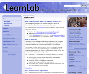 learnlab.org: Welcome : Pittsburgh Science of Learning Center
We leverage cognitive theory and cognitive modeling to identify the instructional conditions that cause robust learning.  Our researchers study robust learning through our research facility, LearnLab.