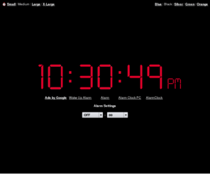 webwaker.org: Online Alarm Clock
Online Alarm Clock - Free internet alarm clock displaying your computer time.