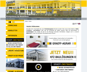 container.info: Graeff Container- und Hallenbau GmbH - Ihr Spezialist für Raumsysteme
GRAEFF Container und Hallenbau - Spezialist für Raumsysteme, liefert vom attraktiven Firmengebäude über multifunktionelle Büro- und Verkaufspavillons, See- und Lager-Container, Produktions- Werkstatt- und Lager-Hallen, Kindergärten, Schulen und Jugendtreffs, repräsentative Messegebäude, Mietcontainer und Miethallen bis zur hochwertigen KfZ und Ausstellungshalle alles rund um den Mobilbau aus einer Hand.