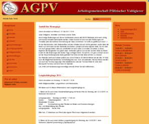 agpv.de: AGPV - Home
AGPV - Arbeitsgemeinschaft pfälzischer Voltigierer. Diese Seite enthält alle wichtigen Information für Voltigierer und deren Ausbilder in der Pfalz.
