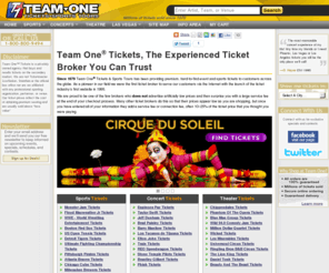 teamonetickets.com: Team One Tickets: Sports tickets, concert tickets and theatre tickets with NO hidden fees or service charges
Tickets for all concerts, sports and theatre including NBA, NFL, MLB, NHL and PGA