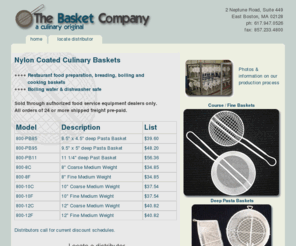 baskethq.com: The Basket Company
Nylon Coated Culinary Baskets. Restaurant food preparation - baskets for breading and cooking: boiling water and dishwasher safe. A Culinary Original.