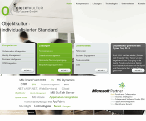 objektkultur.de: Objektkultur Software GmbH
Die Objektkultur Software GmbH ist als Microsoft Gold Certified Partner auf LÃ¶sungen im Umfeld Collaboration, Process Management, Integration und Identity Management spezialisiert und betreut vorwiegend GroÃŸkundenprojekte sowie Unternehmen aus dem Mittelstand.
Der Schwerpunkt der Objektkultur GmbH liegt auf der Abbildung von GeschÃ¤ftsprozessen sowie auf der Integration intelligenter LÃ¶sungen in der bestehenden Applikationsinfrastruktur der Kunden. Objektkultur ist eigenfinanziert und liegt vollstÃ¤ndig in den HÃ¤nden der GeschÃ¤ftsfÃ¼hrer.
