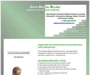 siriusbilling.com: Sirius Medical Billing: Electronic Medical Insurance Claims Processing and Billing
Sirius Medical Billing: Electronic Medical Insurance Claims Processing and Billing