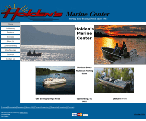 holdensmarine.com: Holden's Marine - Spartanburg, SC
Located in Spartanburg, SC, Holden's Marine sells and repairs boats, motors, and trailers.