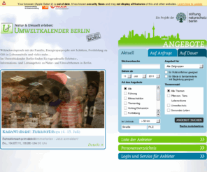 umweltkalender-berlin.de: Umweltkalender Berlin | Natur, Umwelt, Veranstaltungen
Natur und Umwelt erleben mit dem Umweltkalender Berlin: Natur Umwelt Veranstaltungen Vorträge Führungen Fortbildungen Beratung