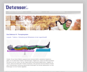 hpl-detensor.com: Detensor – Spezialprodukte gegen
Rückenschmerzen, Muskelverspannungen und Bandscheibenprobleme
