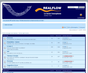 realflow-fr.com: RealFlow-fr.com • Page d’index
Le forum francophone de RealFlow. Venez partagez vos compétences mais aussi demander de l'aide, suivre nos tutoriaux, etc...