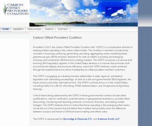 carbonoffsetproviders.org: HOME - Carbon Offset Providers Coalition
The Carbon Offset Providers Coalition (the “COPC”) is a cooperative alliance of leading entities operating in the carbon offset market.