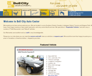 bellcityauto.com: Bell City Auto
Bell City Auto Center -- Offering used auto parts, used cars and rebuilders / rebuildables.