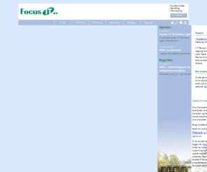 focus-it.dk: IT løsninger til revisorer og revisors kunder fra Focus IT
Focus IT a/s - til revisorer og revisors kunder. IT Revisor indeholder revisorens værktøjer i form af finansbogføring, time/sag, kvalitetsstyring med meget mere, mens IT Business Light eller Kassekladde udgør revisorkundens redskab.