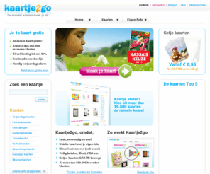 kaartje2go.nl: Kaarten maken? Kaartje sturen? Met je Foto? Kaartje2go, Best Getest!
Echte kaartjes maken en versturen, met je eigen tekst. Gebruik je eigen foto of kies een kaart uit onze ruime collectie. Kaartje2go is als beste getest door de Consumentenbond. 1e kaartje gratis.