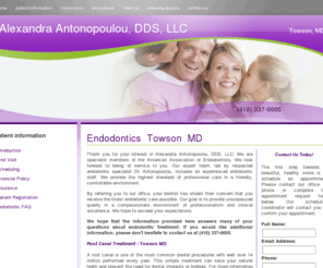 endomaryland.com: Endodontics Towson MD, Endodontist
Towson MD Endodontist Dr. Antonopoulou. We are a dental practice dedicated exclusively to endodontic care. Don't hesitate to contact us at (410) 337-0005.