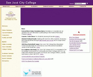 sjcc.edu: San Jose City College Homepage
San Jose City College (SJCC) is an established vibrant institution located in the heart of silicon valley close to downtown and San Jose State University.