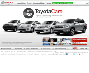 toyotamotorsamericas.org: Toyota Cars, Trucks, SUVs & Accessories
Official Site of Toyota Motor Sales - Cars, Trucks, SUVs, Hybrids, Accessories & Motorsports.