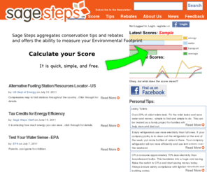 littlestepsnow.com: Sage Steps - Environmental Management Made Simple
Sage Steps aggregates conservation tips and products and offers the ability to measure your environmental footprint.