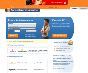 nationalevacaturebank.nl: De vacaturesite met vacatures, banen, stages en bijbanen - NationaleVacaturebank.nl
NationaleVacaturebank.nl is de grootste banensite van Nederland. Zoek nu jouw nieuwe baan, bijbaan of stageplaats.
