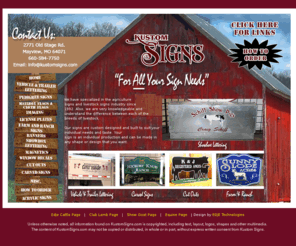 pigsigns.com: Kustom Signs
We have specialized in the agriculture sign industry for more than 12 years.  Also, we are very knowledgeable and understand the difference between each of the breeds of livestock.