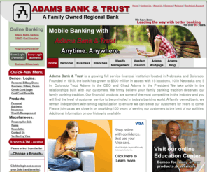 abtbank.com: Adams Bank & Trust - www.abtbank.com
Open your SuperSmart e-Checking high rate account today with Adams Bank & Trust. 800-422-3488