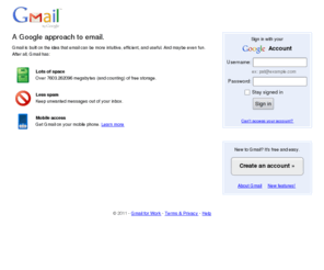 multihosting.info: Gmail: Email from Google
7+ GB of storage, less spam, and mobile access. Gmail is email that's intuitive, efficient, and useful. And maybe even fun.