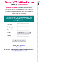 ticketweek.com: TicketThisWeek.com: Half Price Broadway Tickets
