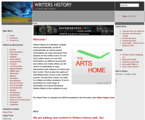 writershistory.com: Writers History - Home
Art of literature and writing through history.