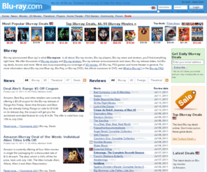 bluray.com: Blu-ray, Blu-ray Movies, Blu-ray Players, Blu-ray Reviews
Everything about Blu-ray Disc. Blu-ray reviews, releases, news, guides and forums covering Blu-ray movies, players, recorders, drives, media, software and much more.