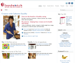 foodwatch.com.au: Foodwatch | Home
Looking to lose weight, gain energy, improve your health or find quick, simple and tasty recipes? Catherine Saxelby's Foodwatch has it all