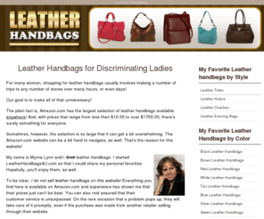 leatherhandbags4u.com: Leather Handbags | LeatherHandbags4U.com
Leather Handbags for discriminating women. Browse our reviews and recommendations to find your perfect leather handbag.