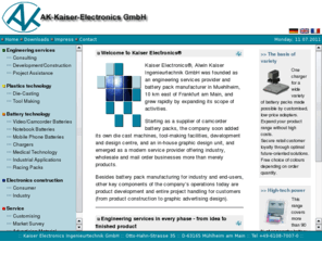 akit.com: Camcorderakku, Digitalkamera Akku, Ladegerät - Kaiser-Electronics&reg Ingenieurtechnik GmbH
Kaiser-Electronics&reg Ingenieurtechnik GmbH - Video-/Camcorder-Akkus, Digitalkamera-Akkus, Notebook-Akkus, Mobiltelefon-Akkus, Ladetechnik, Medizintechnik, Industrieanwendung, Racing-Packs