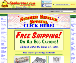 eggcarton.com: Egg Cartons at a Discount, Egg Trays, Egg Boxes, Poultry Supplies
Egg Cartons.com is the source for all of your egg cartons and poultry supplies. We offer free shipping on all eggcartons. We are a discount supplier of Egg Cartons. We carry a variety of products for all your egg packaging needs,Egg Boxes, Egg Trays, Egg Filler flats,egg case, egg cases, egg boxes, egg crates, pulp egg cartons, egg trays.