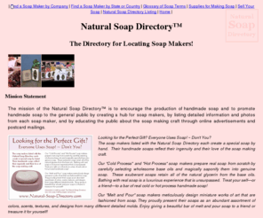 handcrafted-soapmakers.org: Find a Soap Maker or Find Supplies for Making Soap in the Natural Soap Directory
Find a soap maker who makes handmade natural soap and find supplies for making soap in the Natural Soap Directory!