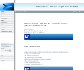 rent-a-website.com: Make My Own Website Build Your Own Web Site, Business Web Site Builder, Create a Web Site
webstarter, how to set up a web site,  web site builder, create a web page, web page builder, how to build a web site, how to build a web page, free web page builder, ecommerce web site builder, cheap web site builder, UK based WebStarter offers professional web page templates. You can access and edit your site via our easy web page builder.
