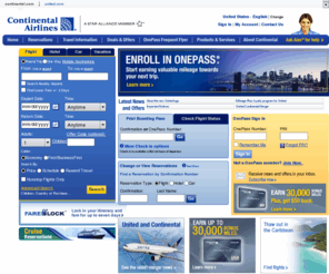 continenal.com: Continental Airlines - Airline Tickets, Vacations Packages, Travel Deals, and Company Information on continental.com
Continental Airline Ticket Reservation, Find all current Continental flight information online, check flight status or book an online airline ticket reservation.