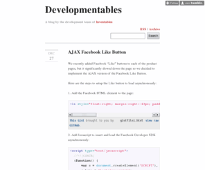 developmentables.com: Developmentables
A blog by the development team of Inventables