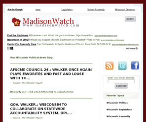 madisonwatch.com: MadisonWatch.com | Wisconsin Politics - MadisonWatch.com | Wisconsin Politics
Wisconsin Political News from MadisonWatch.com