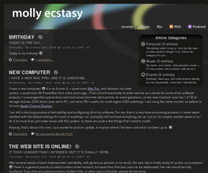 mollyecstasy.com: Molly Ecstasy
The official home page of trance and progressive trance producer and DJ Molly Ecstasy