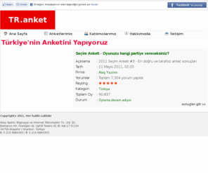an-ket.com: Türkiye'nin TEK Anket Sitesi..! - www.tranket.com
Türkiye'nin TEK Anket Sitesi..!