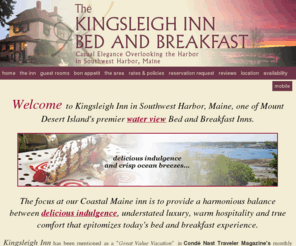 kingsleighinn.com: Kingsleigh Inn, Mount Desert Island, Acadia National Park Lodging
The Kingsleigh Inn is a Southwest Harbor Maine bed and breakfast on Mount Desert Island with waterview accommodations near Bar Harbor and Acadia National Park.