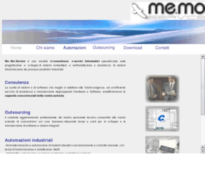 memo-service.com: consulenza e servizi IT memoservice
CONSULENZA INFORMATICA AUTOMAZIONE PROGETTAZIONE SOFTWARE E SISTEMI IT - INFORMATICA E SERVIZI PER L'INDUSTIRA - Software per gestione Qualità - MixDesign - gestione dosaggio consulenza controllo embedded