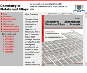 chemetal-journal.org: Chemistry of Metals and Alloys
Chemistry of Metals and Alloys