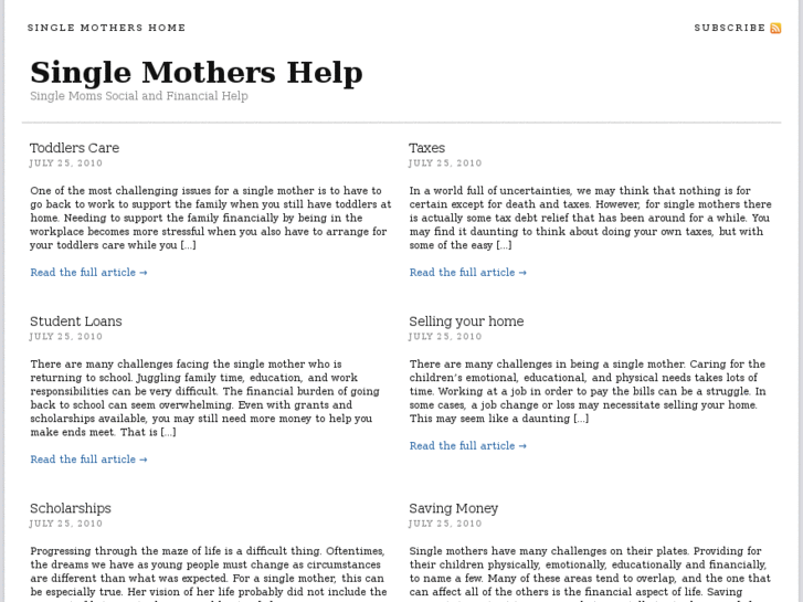 www.singlemothershelp.net