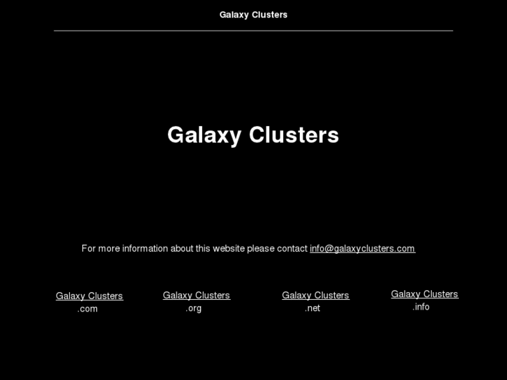 www.galaxyclusters.net