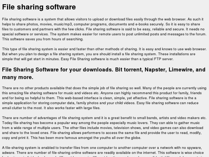 www.filesharingsoftware.net