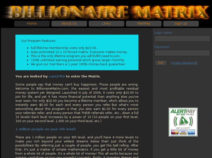 www.mybillionairematrix.net