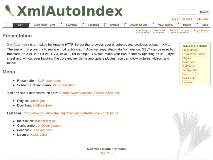 www.xmlautoindex.org